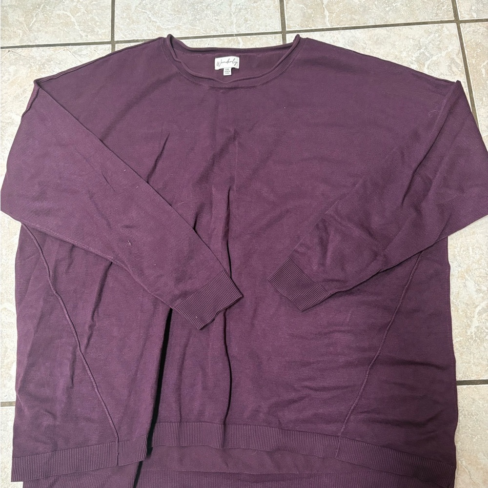 Wonderly Purple Scoop Neck Sweater
